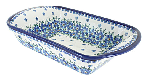 Polish Pottery Kalina Large Rectangular Baker with Handles