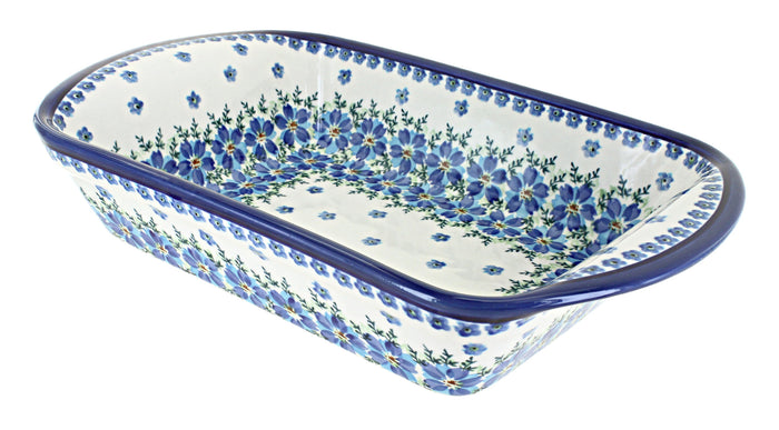 Polish Pottery Kalina Large Rectangular Baker with Handles