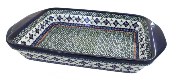 Mosaic Flower Extra Large Baker with Handles