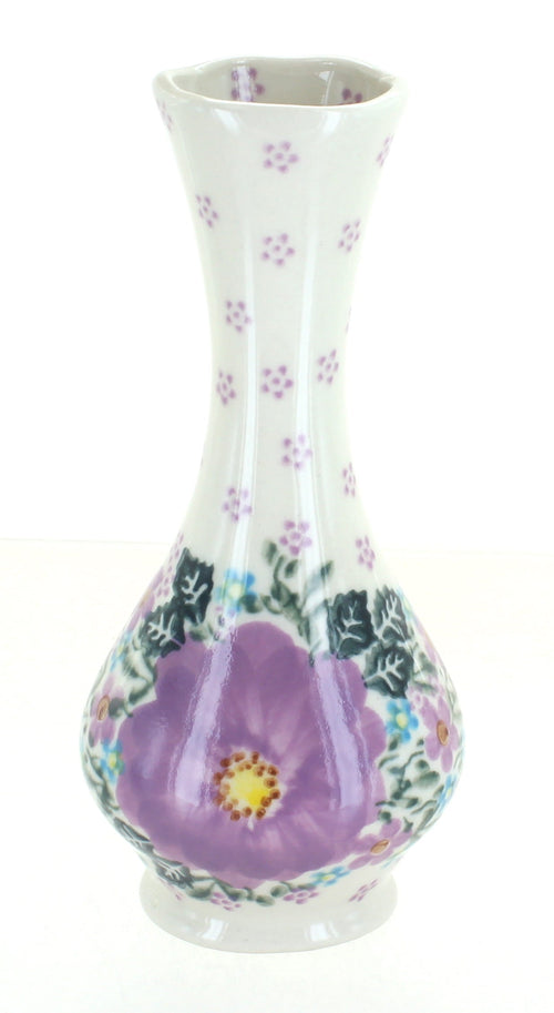 Polish Pottery Lilac Garden Small Bud Vase