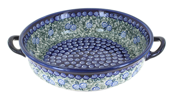 Seaside Swirl Round Casserole with Handles