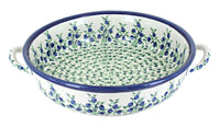 Polish Pottery Porcelain Vine Round Casserole with Handles
