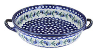 Polish Pottery Sweet Annie Round Casserole with Handles