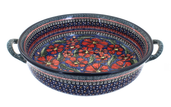Jungle Flower Round Casserole with Handles