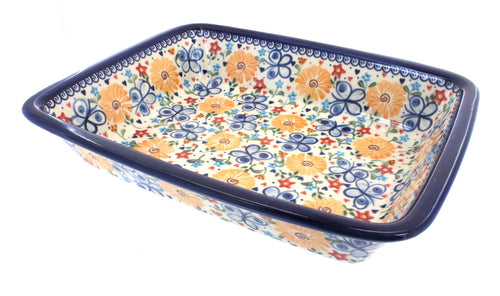 Butterfly Lasagna Dish Polish Pottery