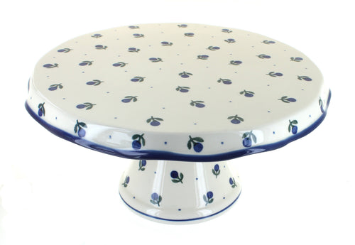 Polish Pottery Blueberry Cake Plate