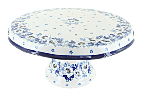 Polish Pottery Georgia Blue Cake Plate