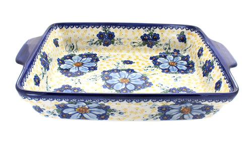 Polish Pottery Daisy Surprise Baker with Handles