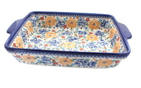 Polish Pottery Butterfly Baker with Handles