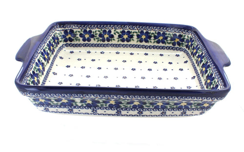 Polish Pottery Spring Blossom Baker with Handles