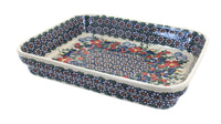 Polish Pottery Garden Butterfly Small Rectangular Baker