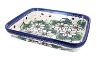 Polish Pottery Ladybug Small Rectangular Baker