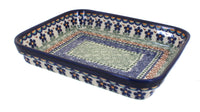 Polish Pottery Aztec Flower Small Rectangular Baker