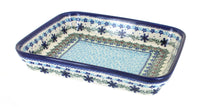 Polish Pottery Winter Celebration Small Rectangular Baker