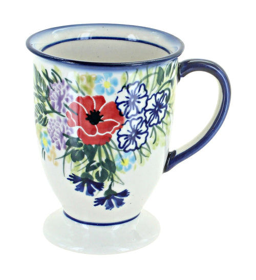 Polish Pottery Summer Garden Pedestal Mug