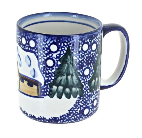Polish Pottery Winter Forest Coffee Mug