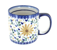 Polish Pottery Yellow Daisy Coffee Mug