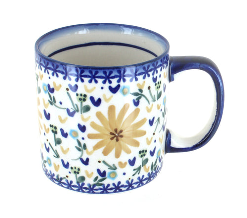 Polish Pottery Yellow Daisy Coffee Mug