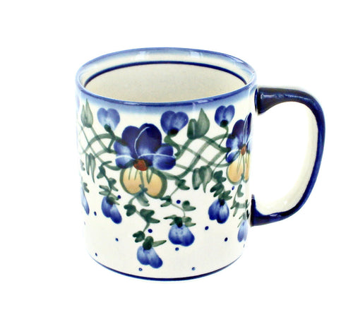 Polish Pottery Pansies Coffee Mug