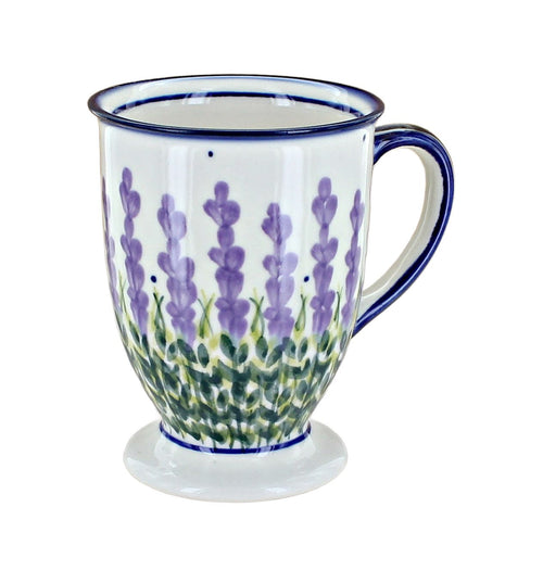 Polish Pottery Lavender Fields Pedestal Mug