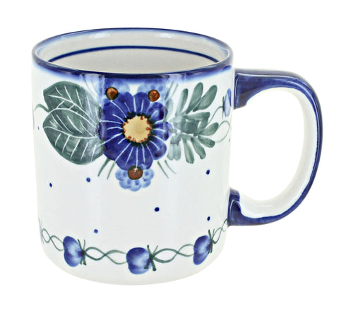 Polish Pottery Forget Me Not Coffee Mug