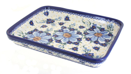 Polish Pottery Daisy Surprise Medium Rectangular Baker