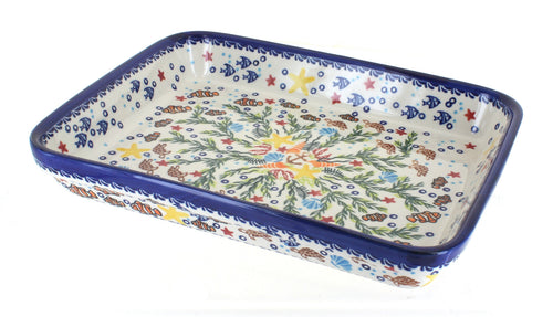 Polish Pottery Atlantis Medium Rectangular Baker