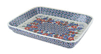 Polish Pottery Garden Butterfly Medium Rectangular Baker