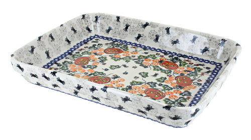 Polish Pottery Trick or Treat Medium Rectangular Baker