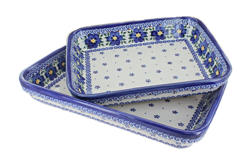 Polish Pottery Spring Blossom Rectangular Baker Set