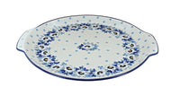 Polish Pottery Georgia Blue Round Serving Tray with Handles