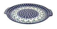 Polish Pottery Alyce Round Serving Tray with Handles