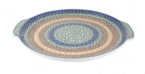 Polish Pottery Athena Round Serving Tray with Handles