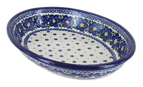 Polish Pottery Spring Blossom Oval Baker