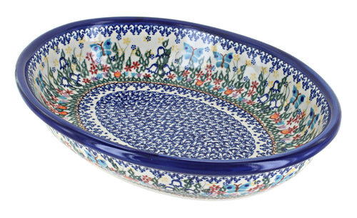 Polish Pottery Garden of Eden Oval Baker