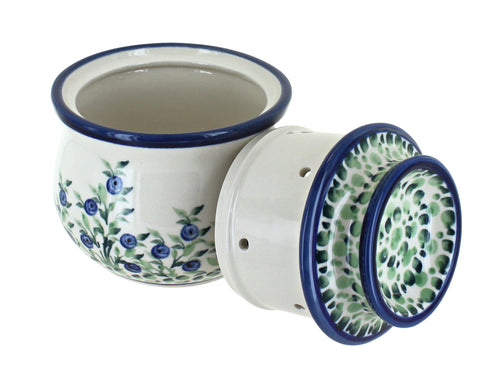 Porcelain Vine French Butter Dish Polish Pottery