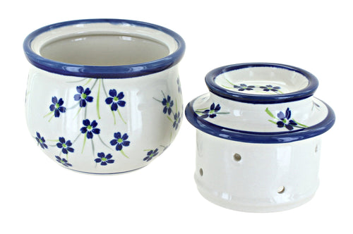 Willow French Butter Dish Polish Pottery