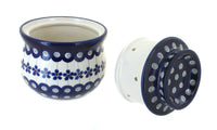 Flowering Peacock French Butter Dish Polish Pottery