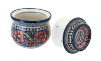 Jungle Flower French Butter Dish Polish Pottery