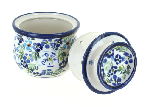 Vintage Violet French Butter Dish Polish Pottery