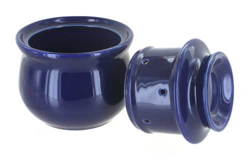 Cobalt French Butter Dish Polish Pottery