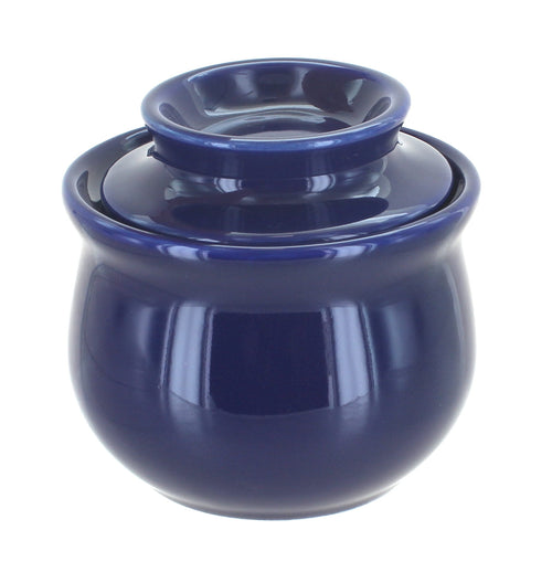 Polish Pottery Cobalt French Butter Dish
