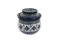 Polish Pottery Mosaic Flower French Butter Dish