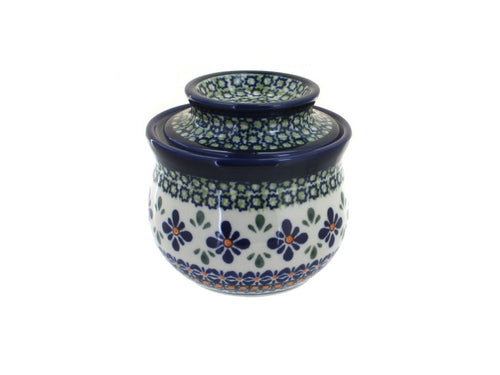 Polish Pottery Mosaic Flower French Butter Dish
