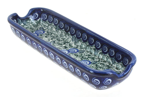 Polish Pottery Seaside Swirl Corn on the Cob Plate