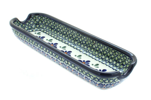 Polish Pottery Mosaic Flower Corn on the Cob Plate