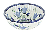 Polish Pottery Blue Tulip Small Scallop Dish