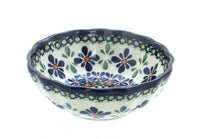 Polish Pottery Mosaic Flower Small Scallop Dish