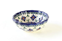 Mosaic Flower Small Scallop Dish Polish Pottery