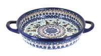 Arctic Holidays Small Round Baker with Handles Polish Pottery
